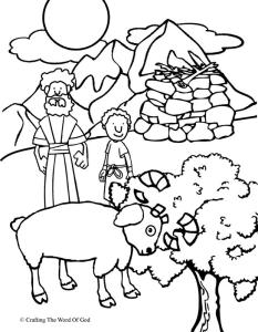 Abraham Offers Isaac Coloring Page