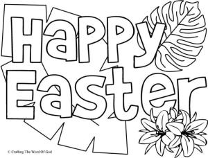 Happy Easter Coloring Page 1