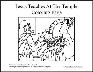 Jesus Teaches At The Temple Coloring Page
